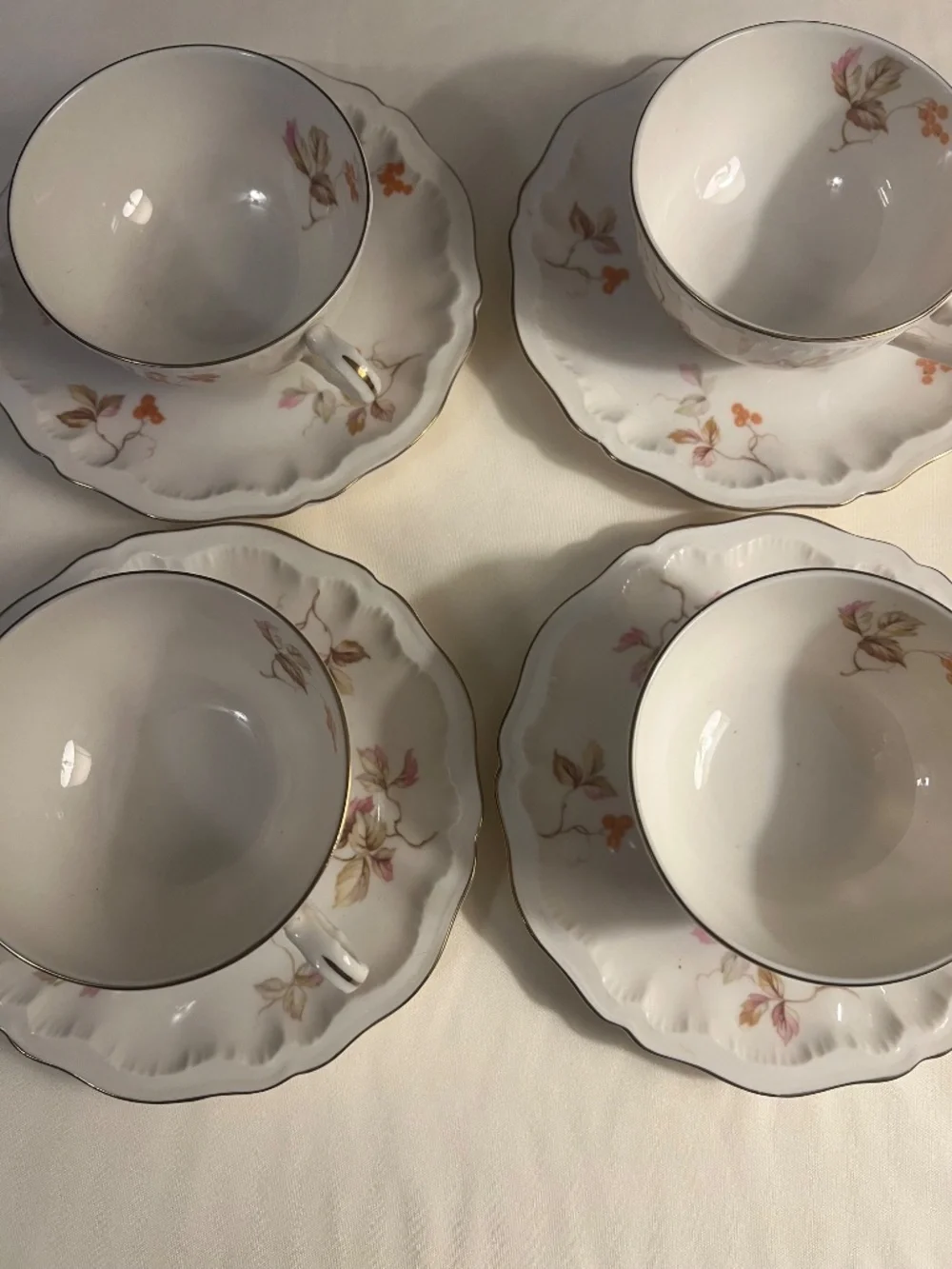 Theodore Haviland Lancaster Teacups and Saucers 4 Sets